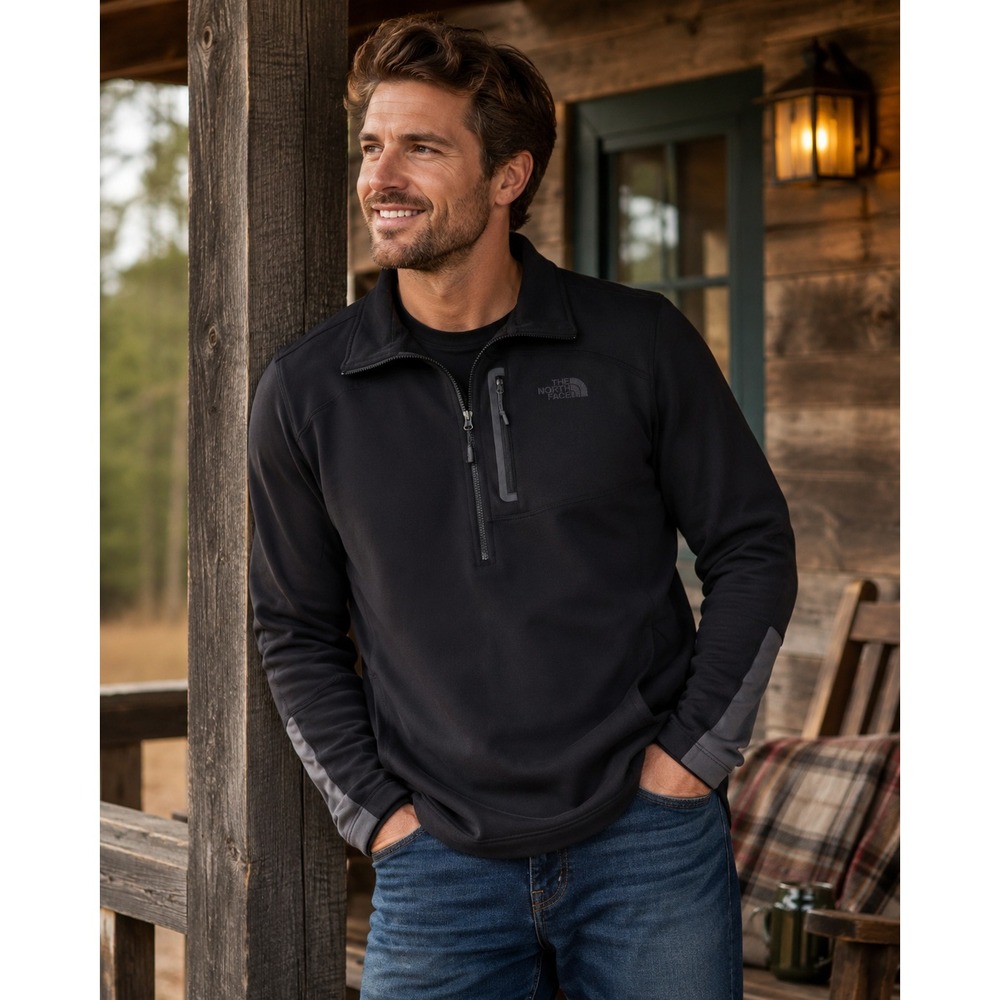 The North Face Pullover Mens Large Black 1/4 Zip Gorpcore Hiking